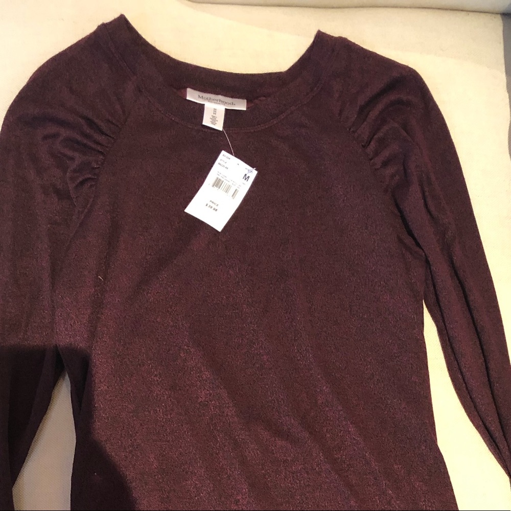 Motherhood Maternity burgundy long sleeved dress
